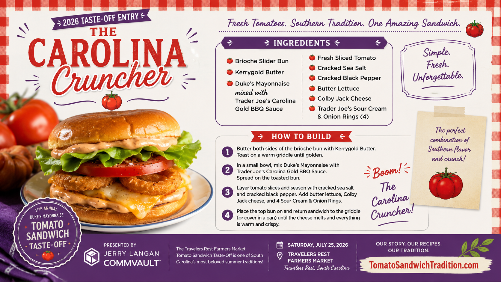 The Carolina Cruncher recipe graphic